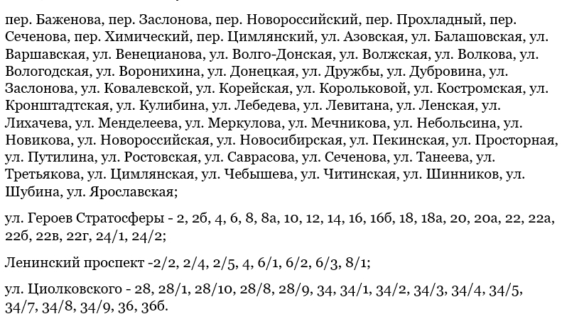 В каких районах воронежа отключат воду