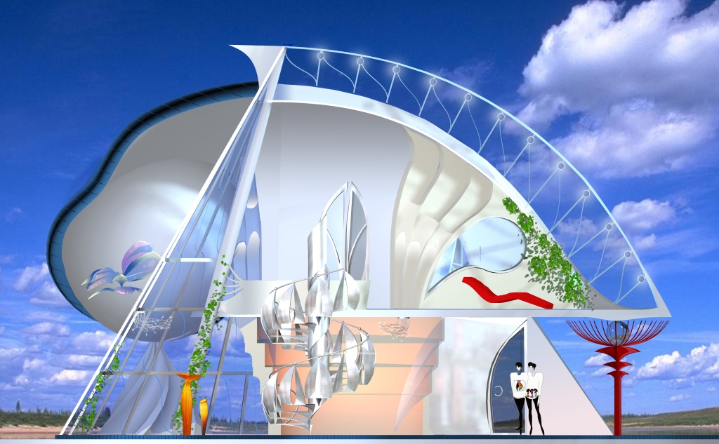 Борис Левинзон. Проект бионического «Дома-дельфина». Правообладатель: Санкт-Петербургский Союз архитекторов. 