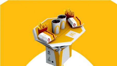 Коробка McDonalds превращается в столик 