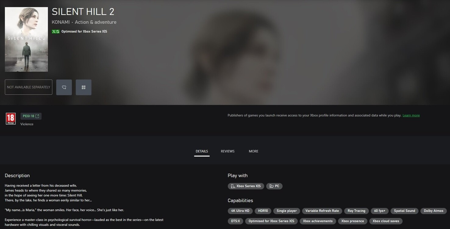 Microsoft Store раскрыл дату выхода Silent Hill 2 на Xbox