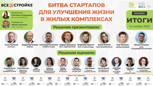 Лучшие стартапы проекта Build UP «Сколково» сразились в эфире портала Всеостройке.рф