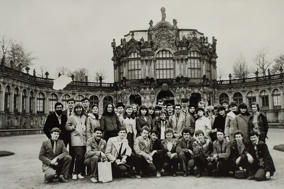 Гастроли театра «Глагол» в ГДР. Дрезден, перед Цвингером, 1983 год 