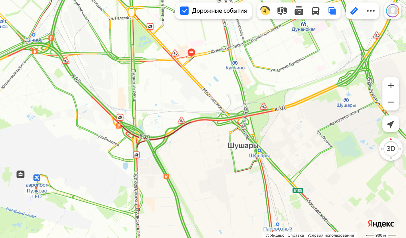 Пробки на мурманском шоссе онлайн сейчас карта