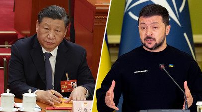 Председатель Китайской Народной Республики Си Цзиньпин и президент Украины Владимир Зеленский