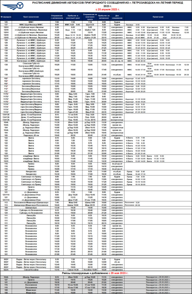 Схема движения автобусов петрозаводск