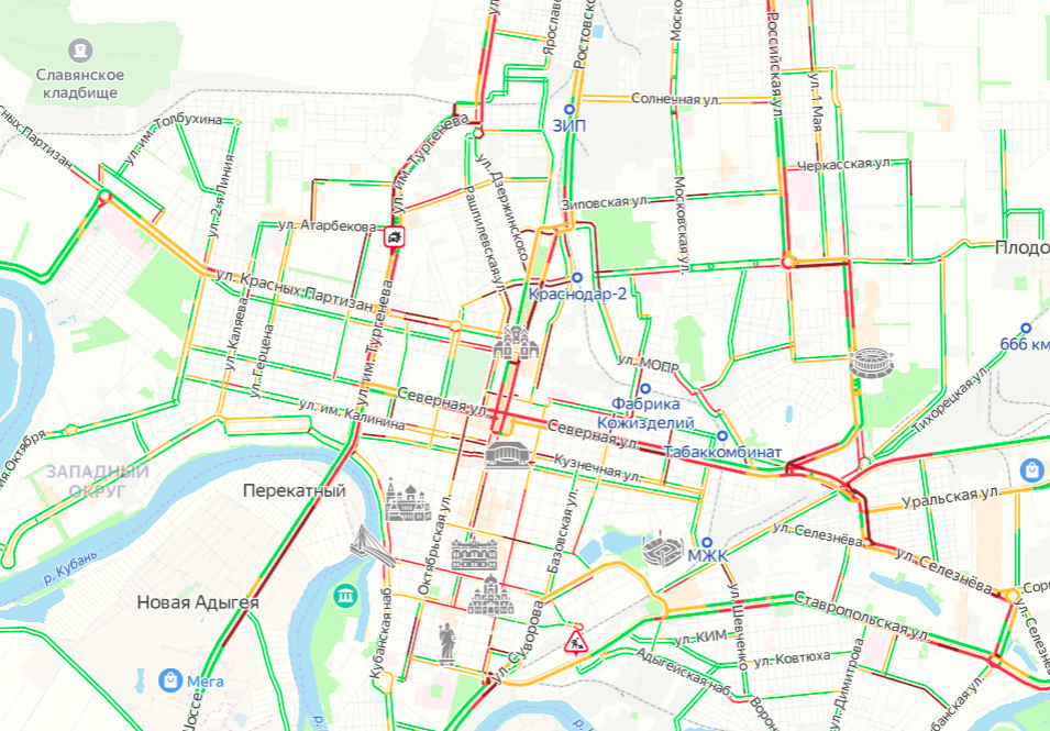 Краснодар тургеневский мост карта