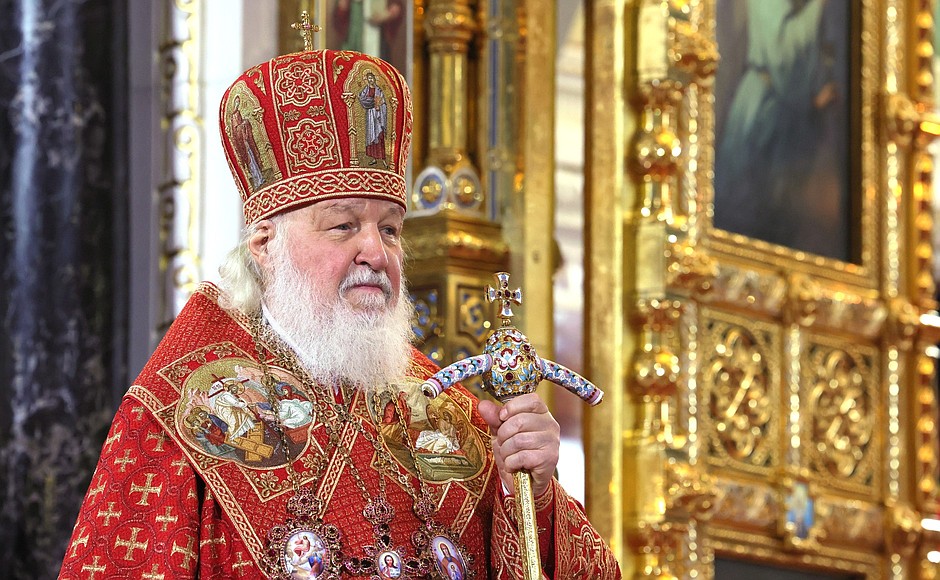 Патриарх Московский и всея Руси Кирилл совершил торжественный молебен в честь праздника Светлого Христова Воскресения.
