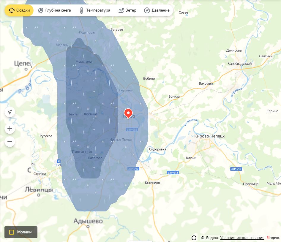 Карта осадков кировское. Карта осадков Киров. Карта прогноз погоды Киров.