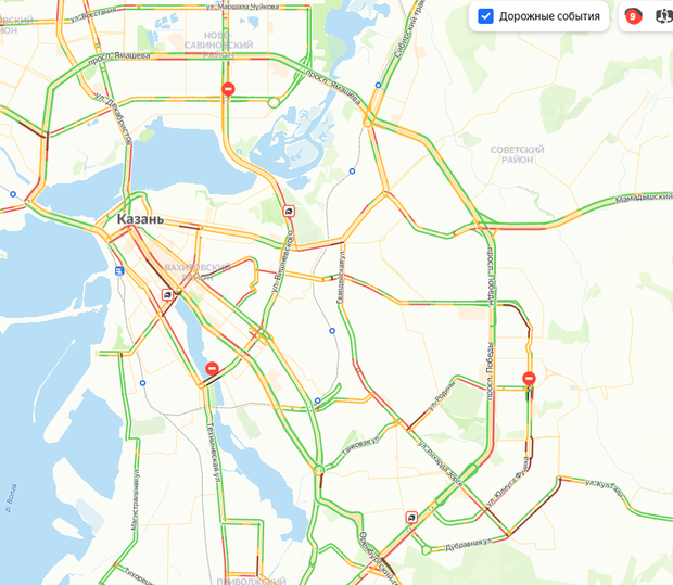 баллы пробок в казани