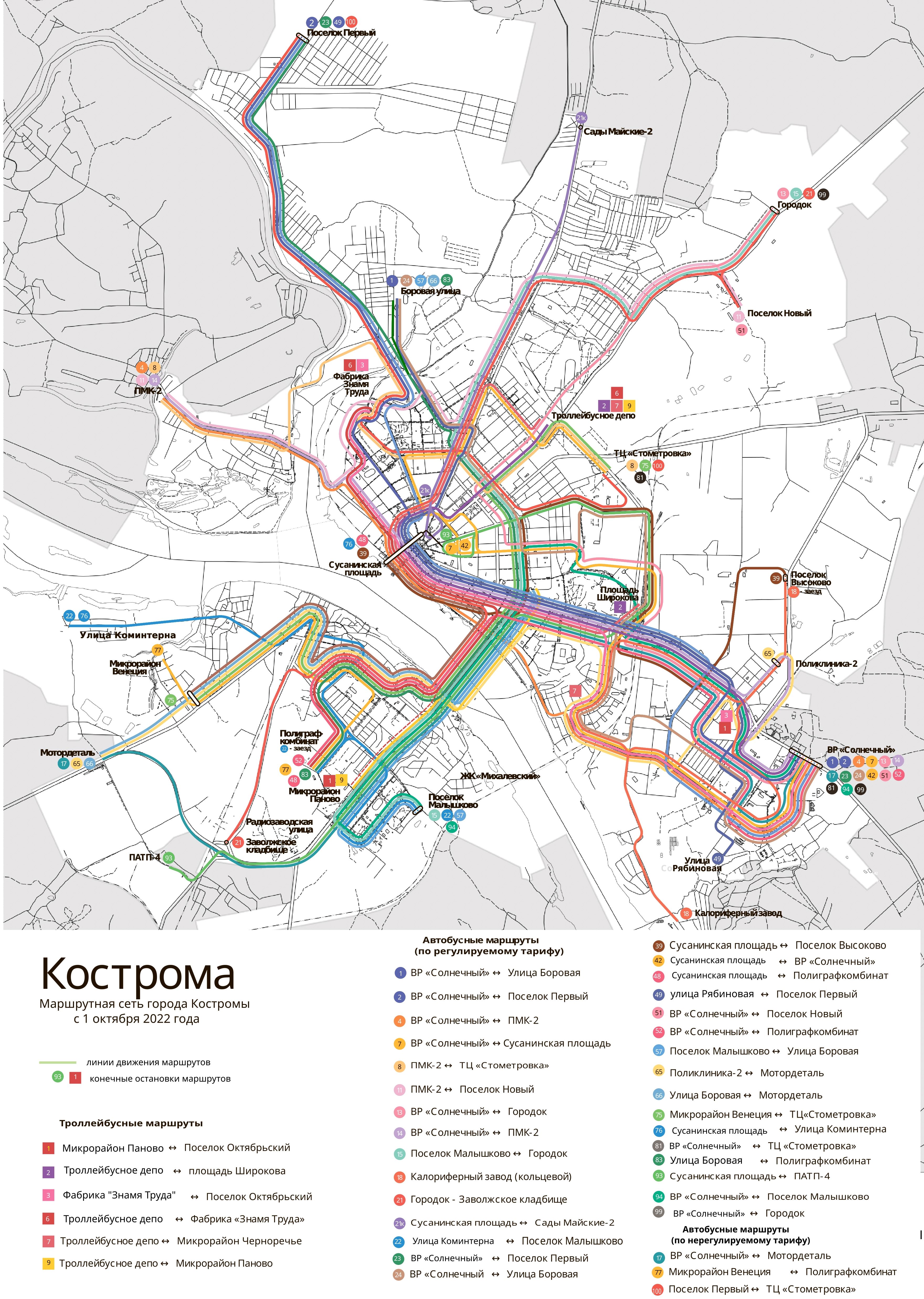 Схема движения транспорта кострома мост