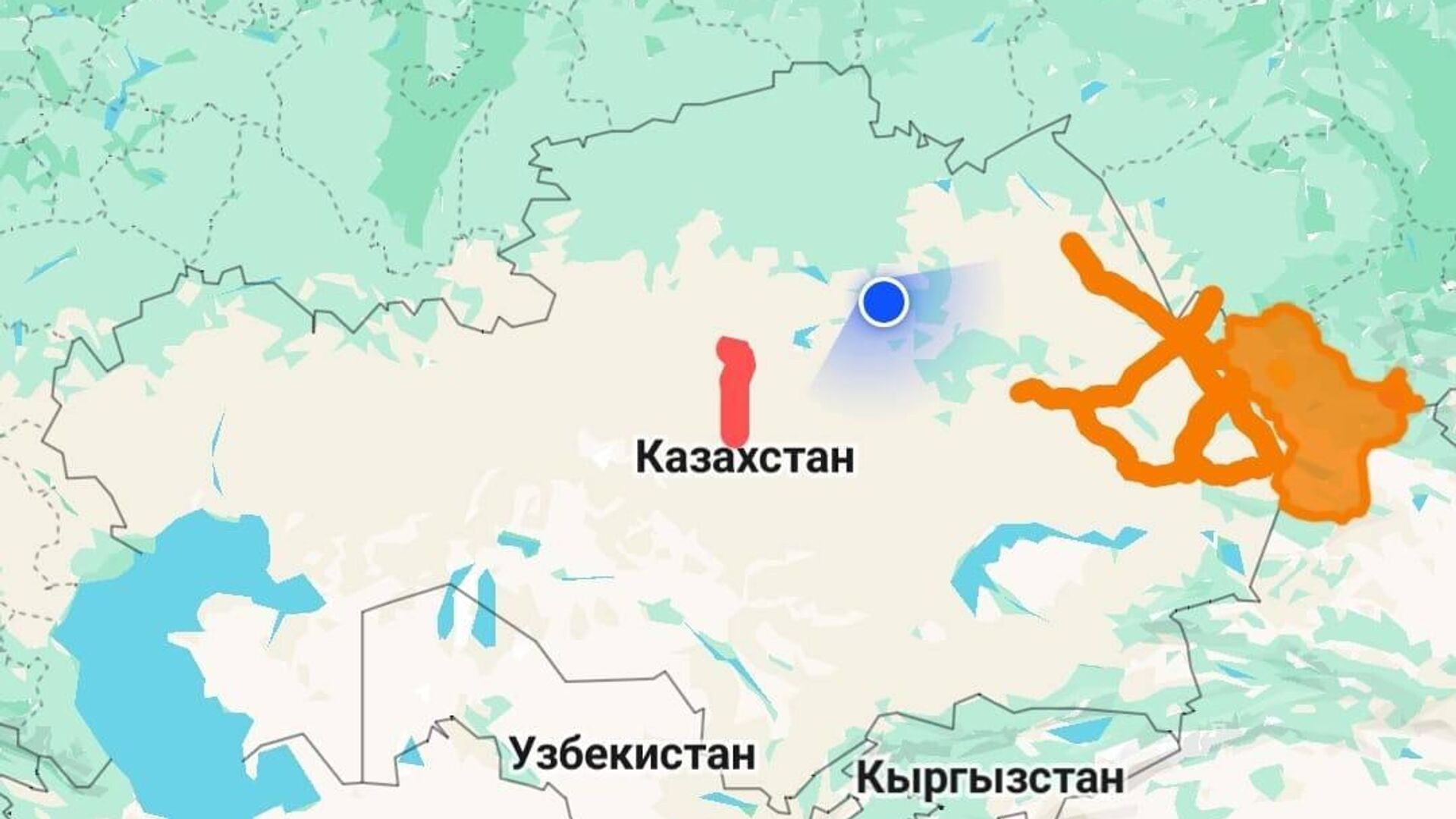 Карта ограничения движения на дорогах 21.02 - Sputnik Казахстан, 1920, 21.02.2024