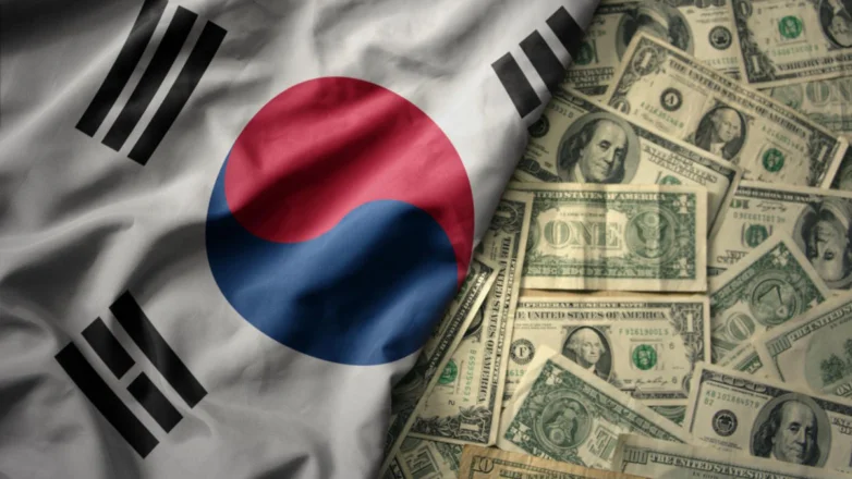 Флаг Южной Кореи и деньги