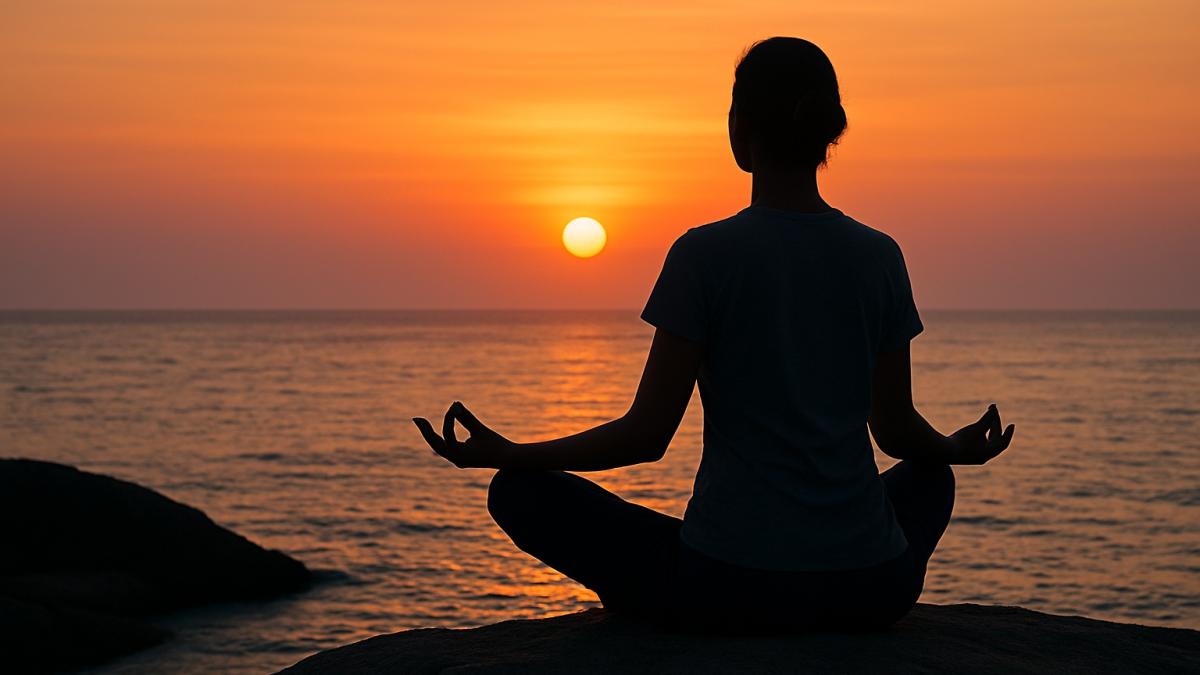 Медитация у моря на закате