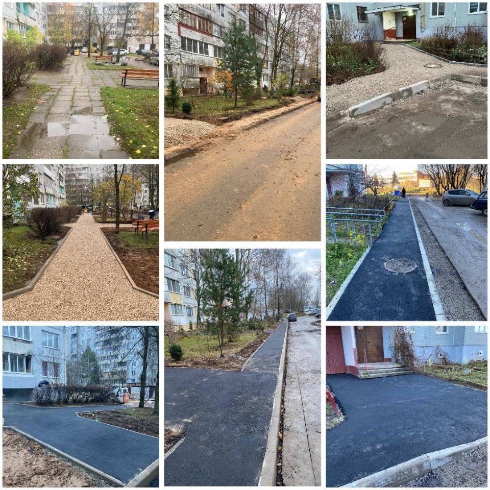 В Пскове благоустроили еще несколько дворовых территорий