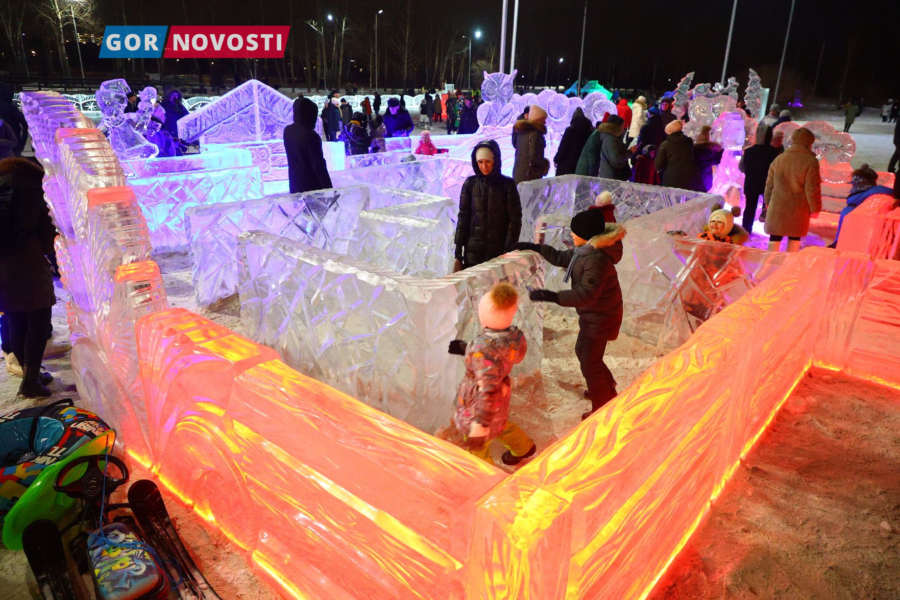 красноярск зимой остров татышева