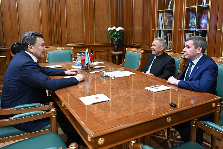 Накануне в казанском Кремле Минниханов принял акима Северо-Казахстанской области Гауеза Нурмухамбетова