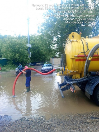 В Красногорске устраняют последствия дождя