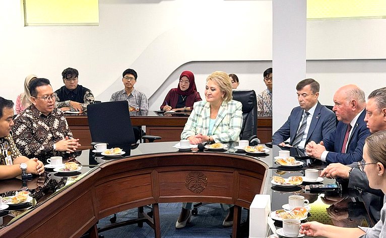 Делегация Совета Федерации посетила Университет Индонезии в Джакарте и провела встречу с руководством учебного заведения и со студентами, изучающими русский язык