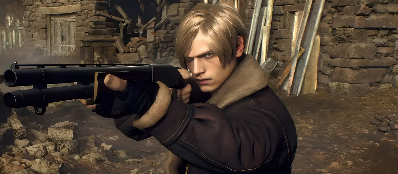 Вылетает резидент. Resident Evil 4 (игра, 2023). Resident Evil 4 торговец оружием Remake. Resident Evil 4 Remake ручная пушка. Резидент 5 финальный бос римейк.