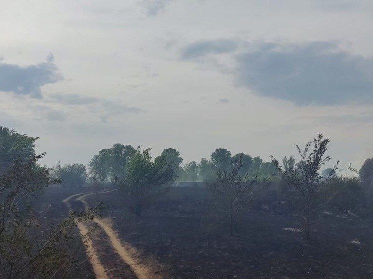 В Дюртюлинском районе вертолет тушит горящую траву
