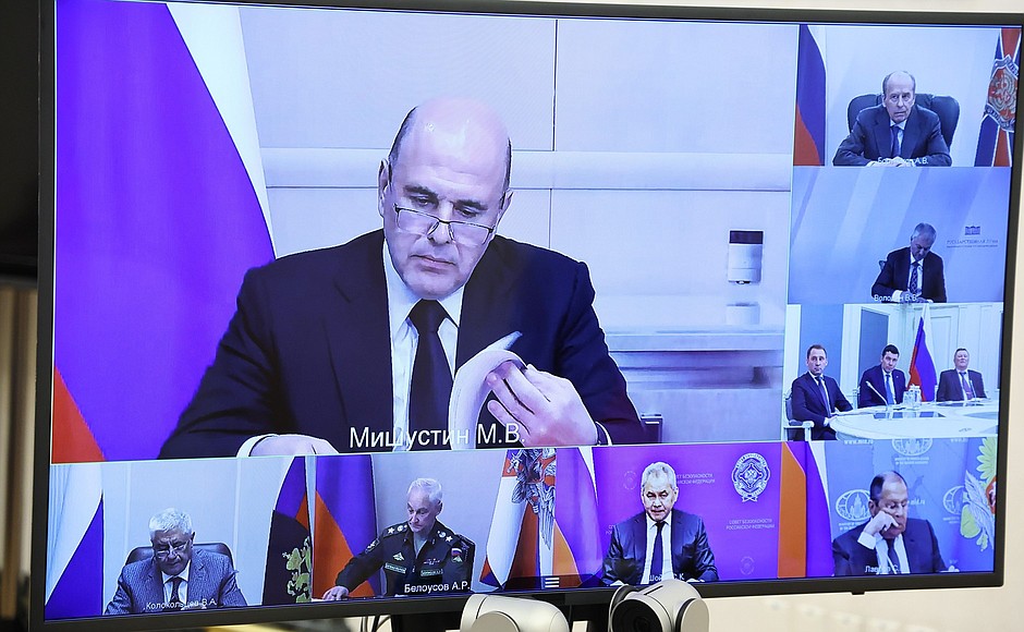 Совещание с постоянными членами Совета Безопасности (в режиме видеоконференции).