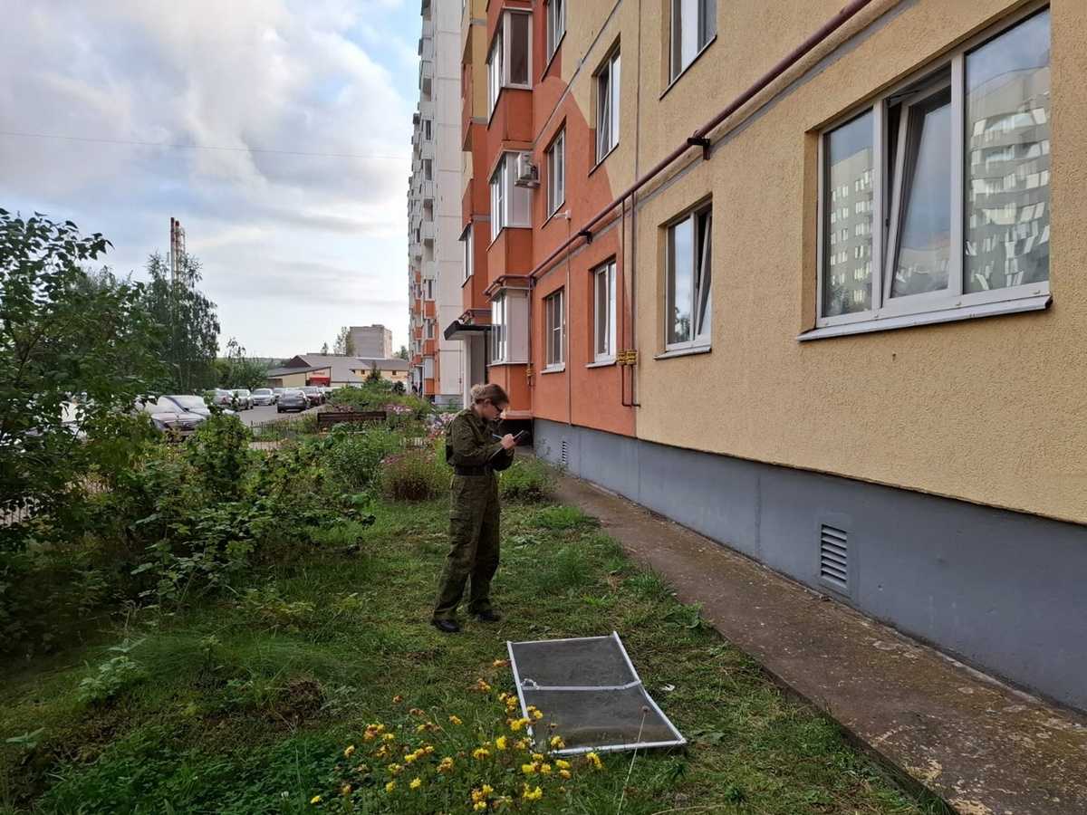 Предположительно, мальчик опёрся на москитную сетку.