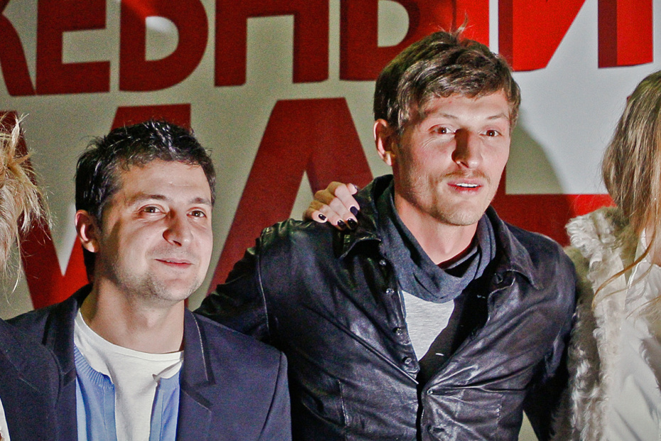 Владимир Зеленский и Павел Воля на премьере фильма «Служебный роман. Наше время», 2011 год