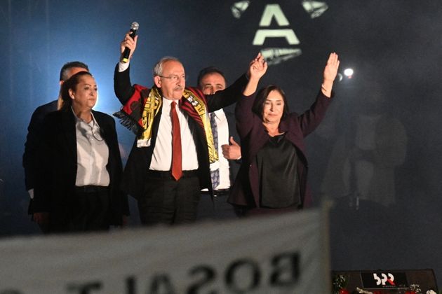 Кандидат в президенты от Республиканской народной партии Кемаль Кылычдароглу на предвыборном митинге в Анкаре