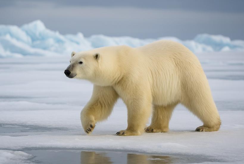 Белый медведь на льду