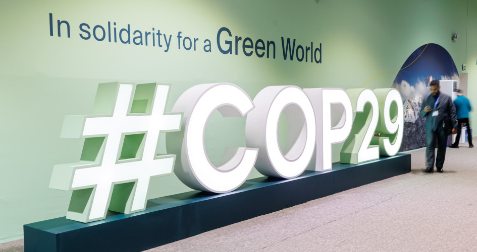 COP29 sign in Baku