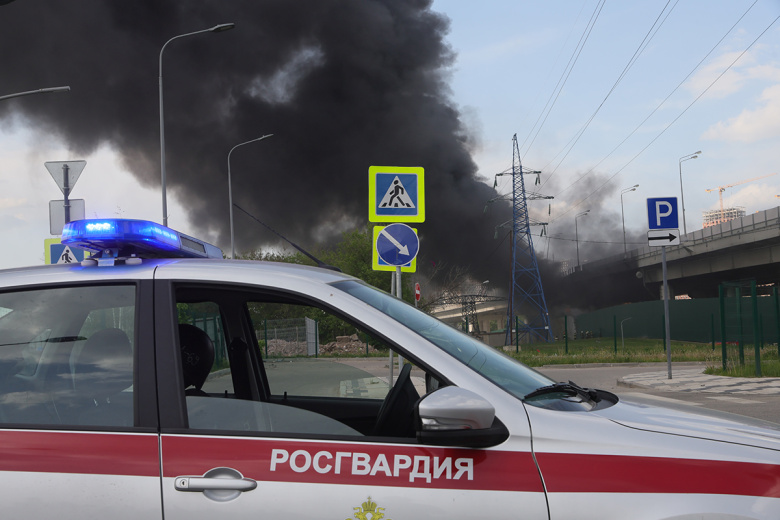 Пожар на стройплощадке на востоке Москвы