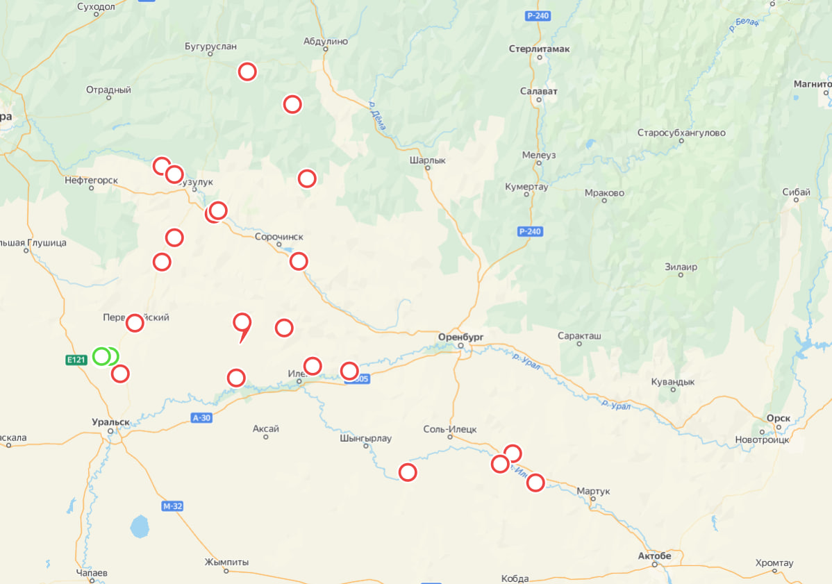 Дорога бугуруслан абдулино карта