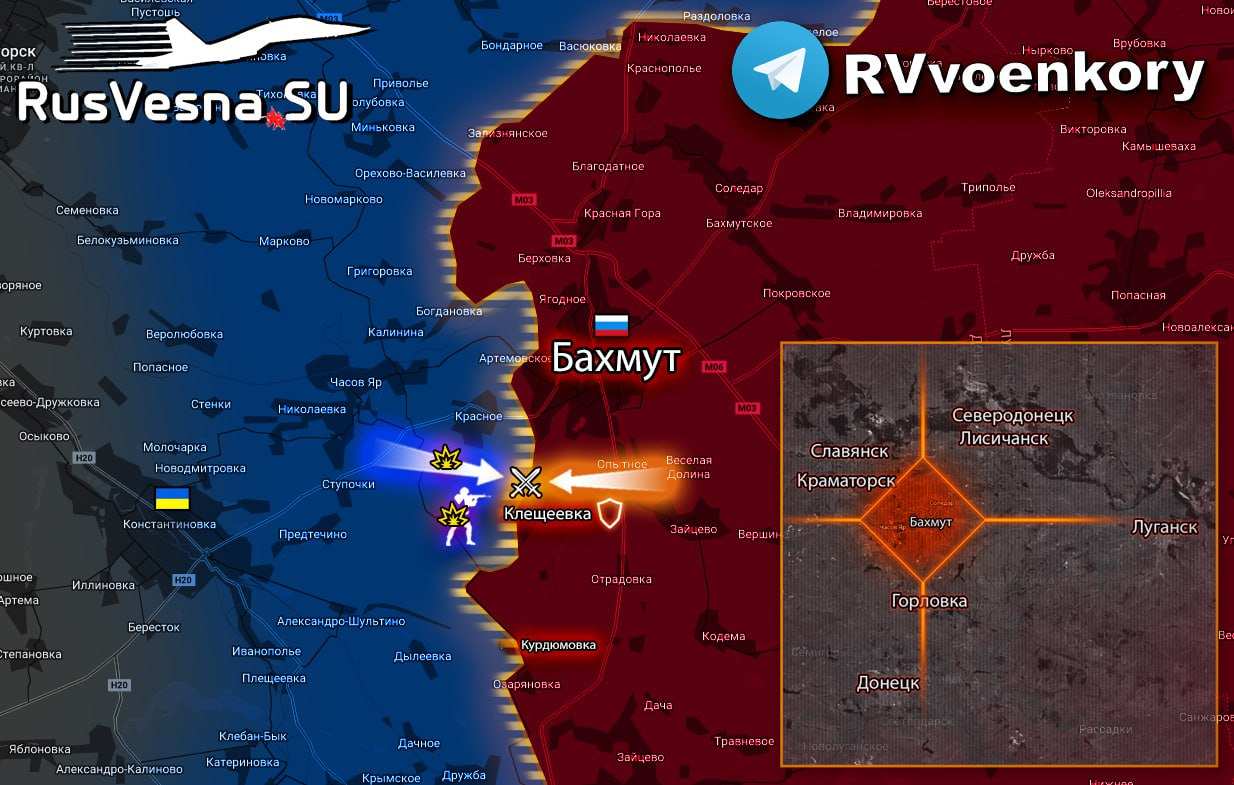 Враг ведёт мощное танковое наступление, пытаясь взять Клещеевку в клещи | Русская весна