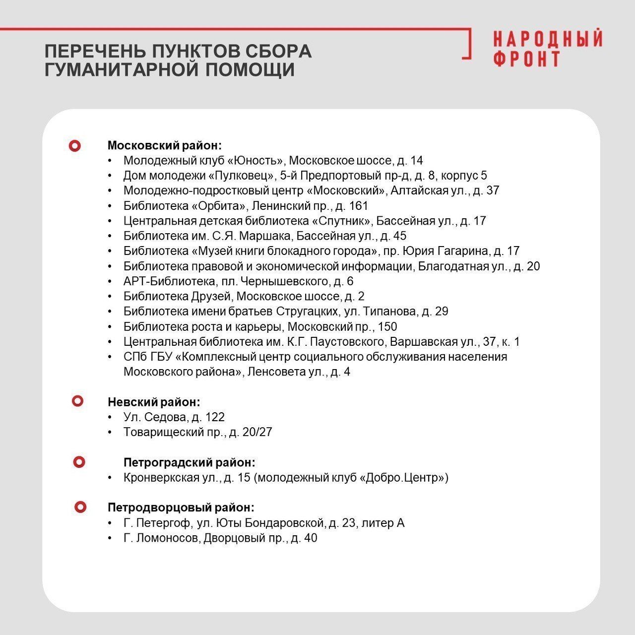 Сбор гуманитарной помощи для курска в спб