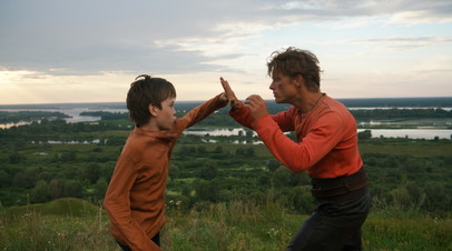 Марк-Малик Мурашкин и Евгений Ткачук на съёмках фильма «Волчок»