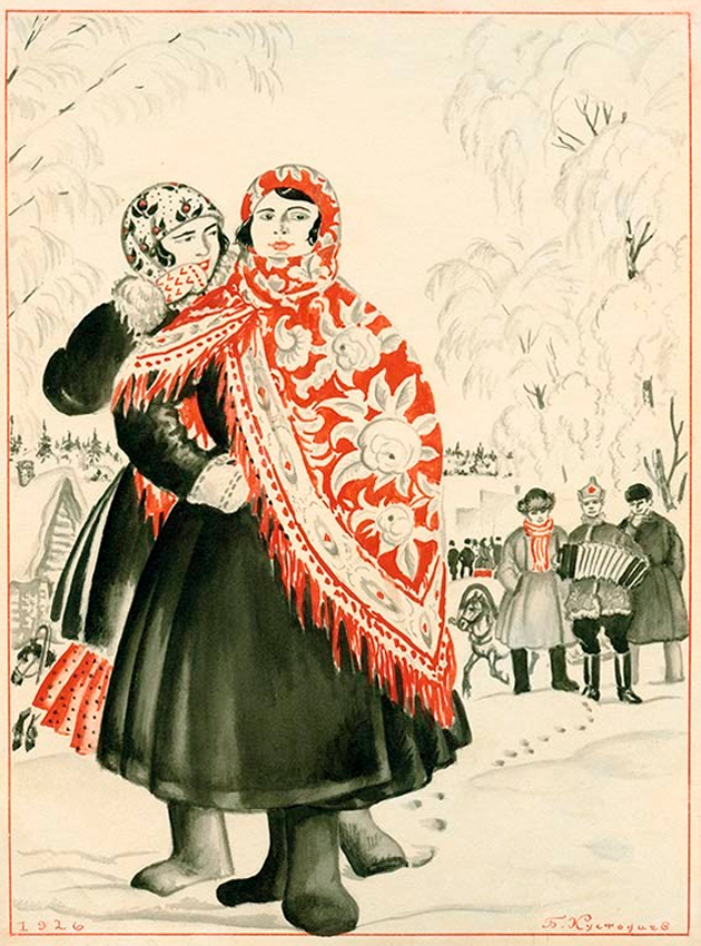 Б.М. Кустодиев. Гулянье на селе. 1926 г.