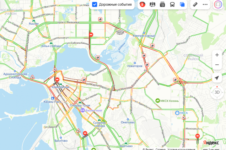 Карта пробки на дорогах сейчас