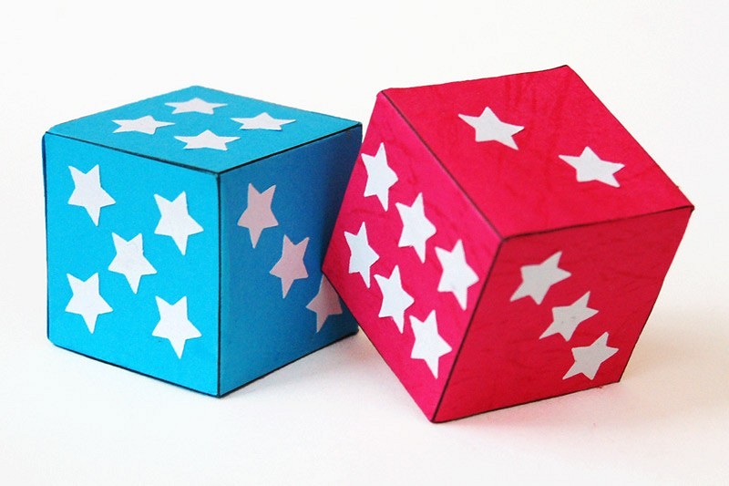 Кубик из картона. Make a dice. Paper dice. Paper dice for Kids. Printable 3d Cube paper.