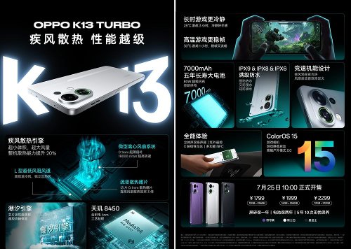 Анонсы: Oppo K13 Turbo и K13 Turbo Pro с активным охлаждением представлены официально