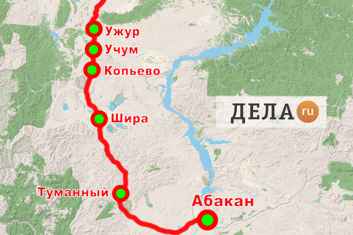 Маршрут поезда Красноярск-Абакан охватит 30 станций – от Козульки до Ербинской