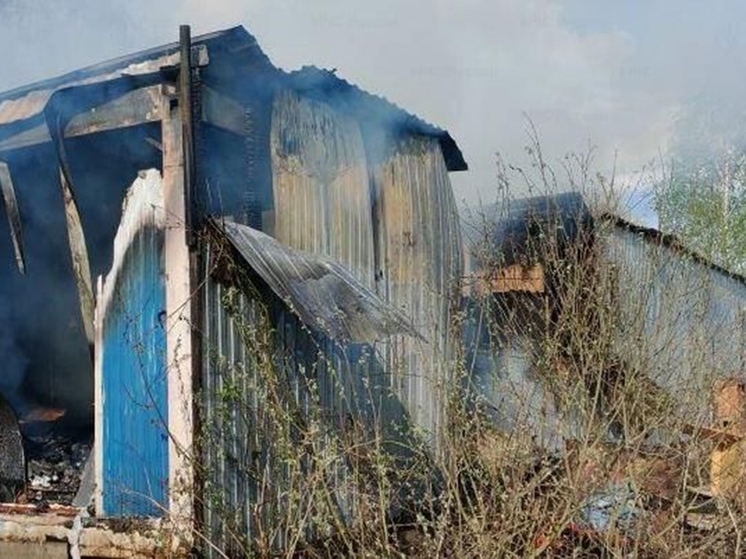 Восемь пожарных тушили заброшку в Ворсино