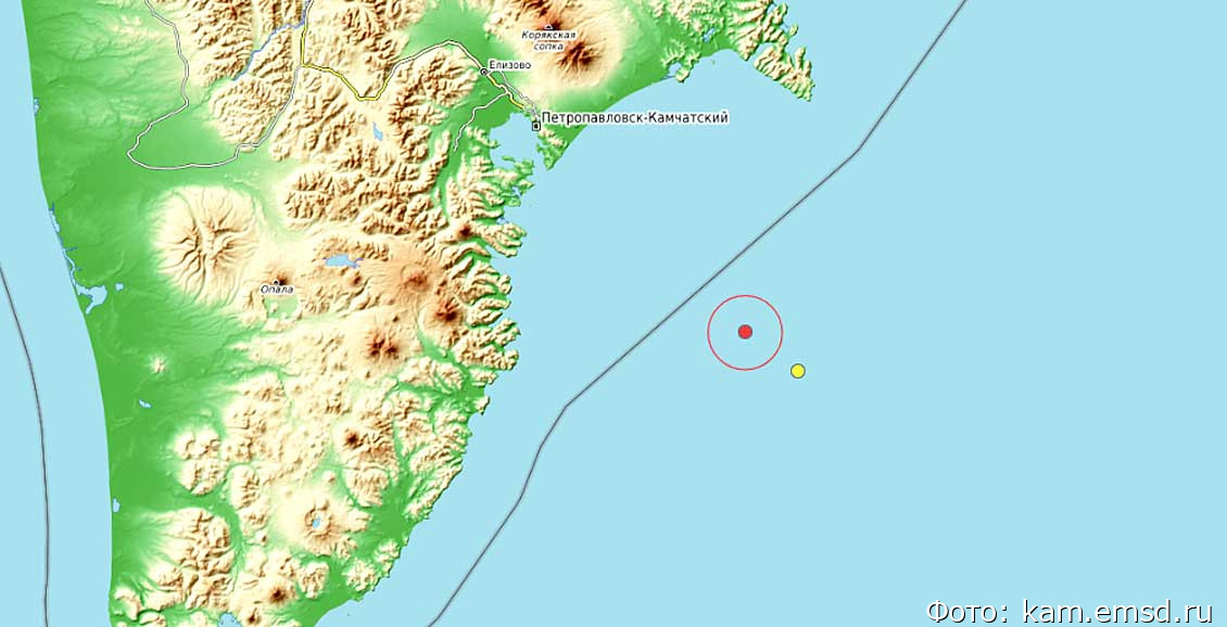 Карта землетрясений онлайн камчатка