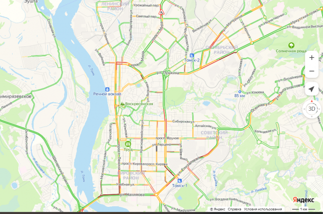 Пробки киров карта онлайн сейчас
