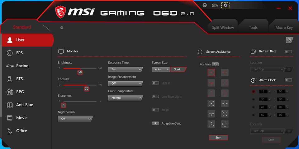 Games osd. MSI Gaming OSD. ASUS Gamer OSD.