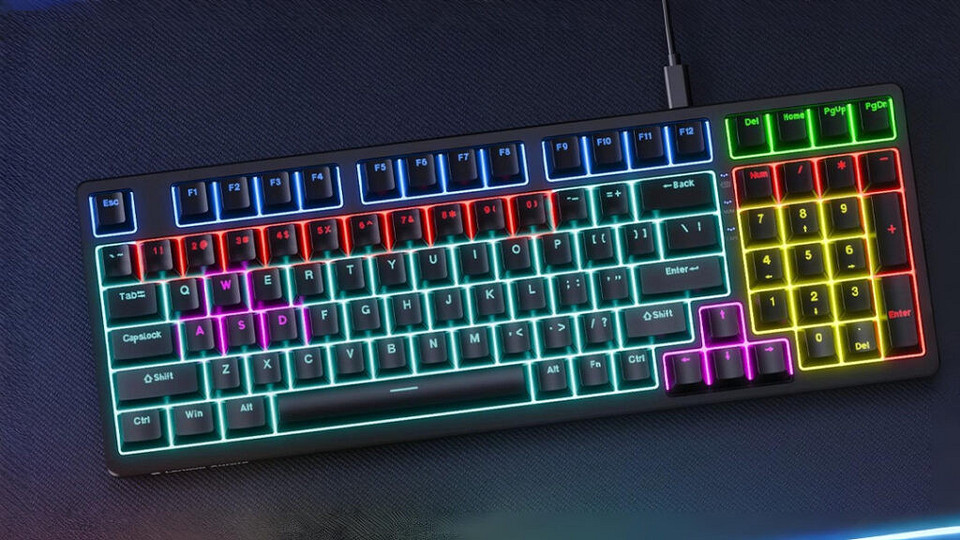 Lenovo представила доступную механическую клавиатуру Aurora GK10 с RGB-подсветкой и горячей заменой клавиш
