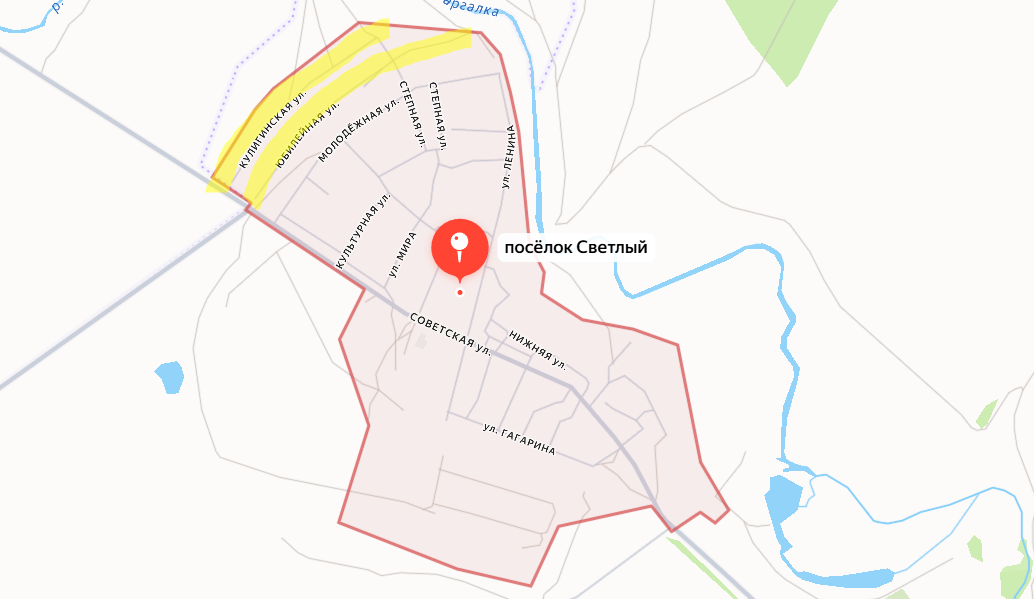 Поселок Светлый Сакмарского района, фото: Яндекс.Карты