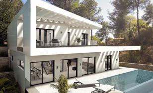 Новая вилла на стадии строительства с бассейном и видом на море, Альтеа, Аликанте, Испания за 1 380 000 €