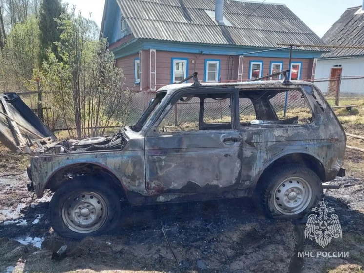 В Ивановской области сгорел автомобиль «Нива»