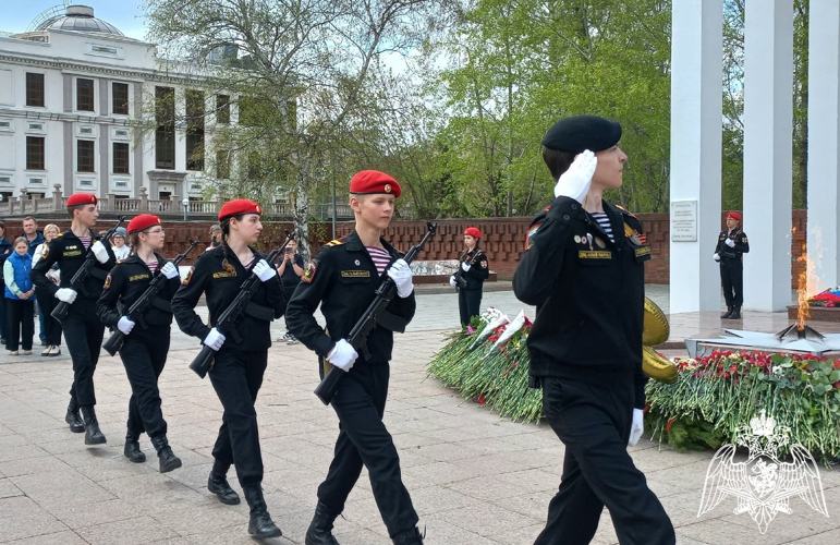 В День Победы росгвардейцы и кадеты в Тюменской области приняли участие в военно-патриотических акциях и мероприятиях
