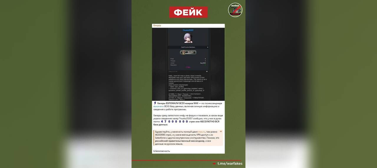 Фейкомётчики вновь дали залп, но мимо, заявив о взломе мессенджера MAX